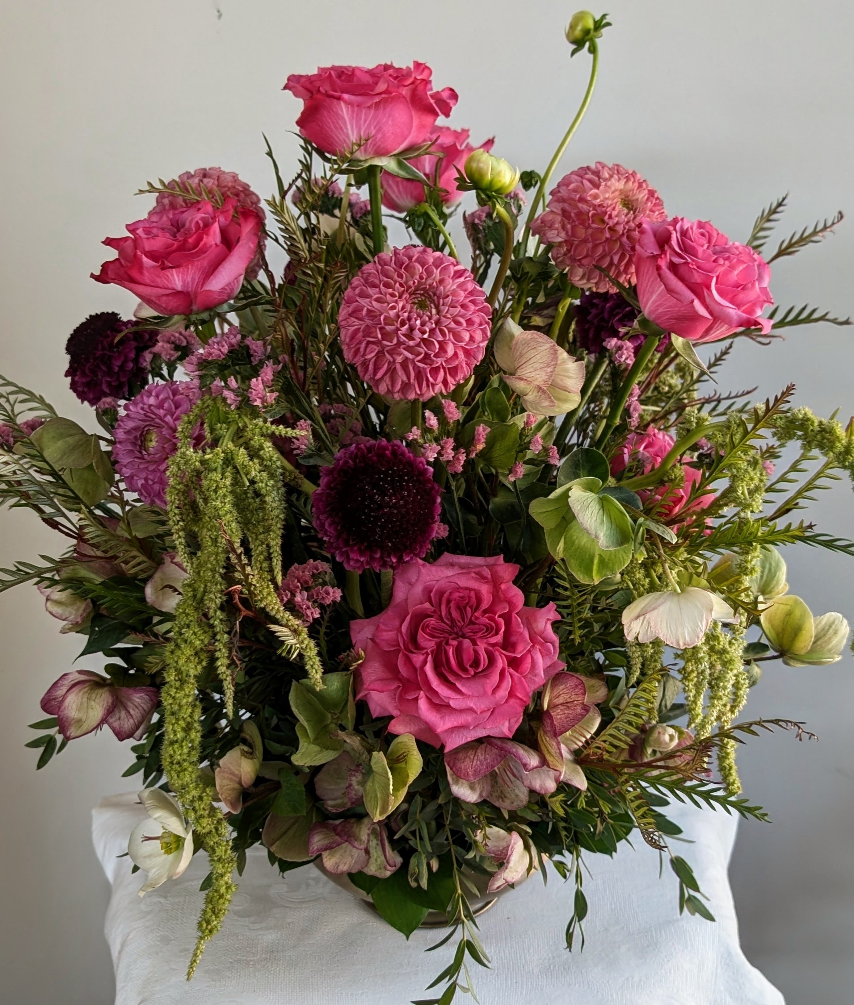 Dahlias & Country Blue Roses
