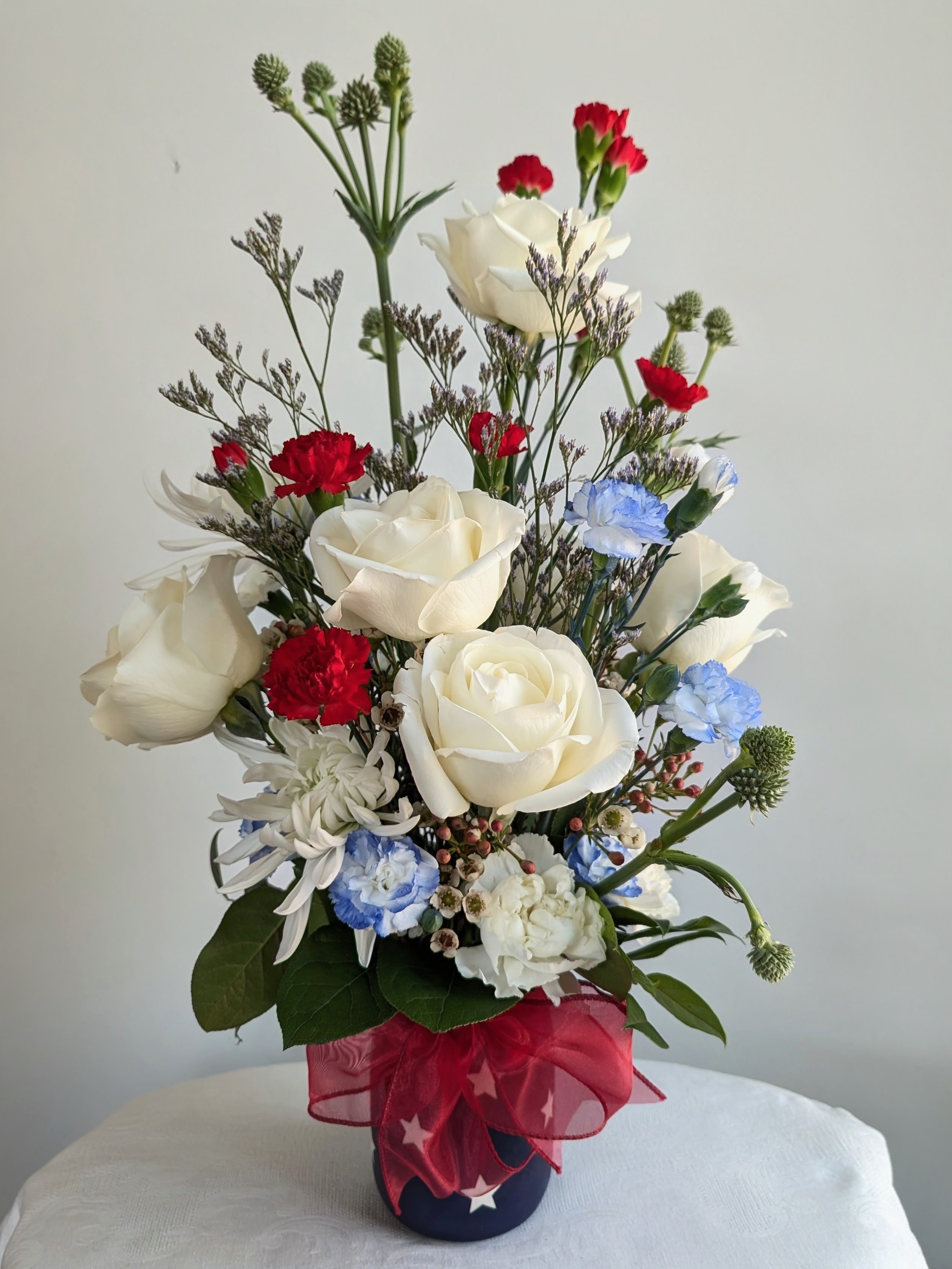 White Rose Patriotic Bouquet