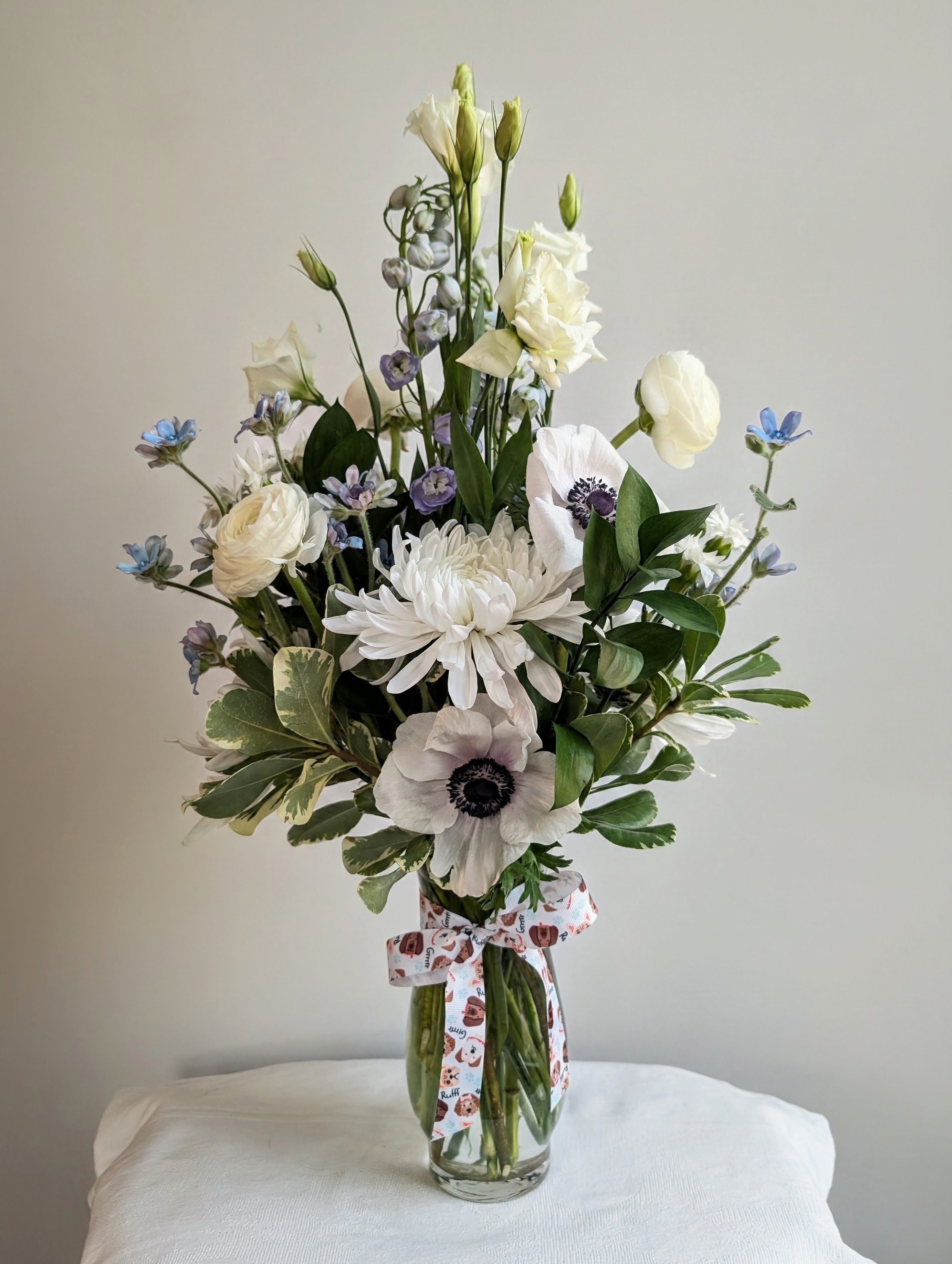 Pet Sympathy — Anemones & Delphinium