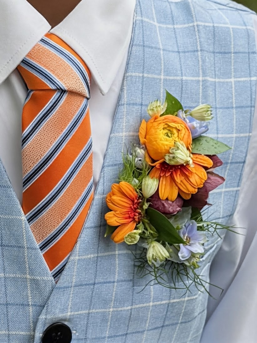Sunset Ranunculus Boutonniere