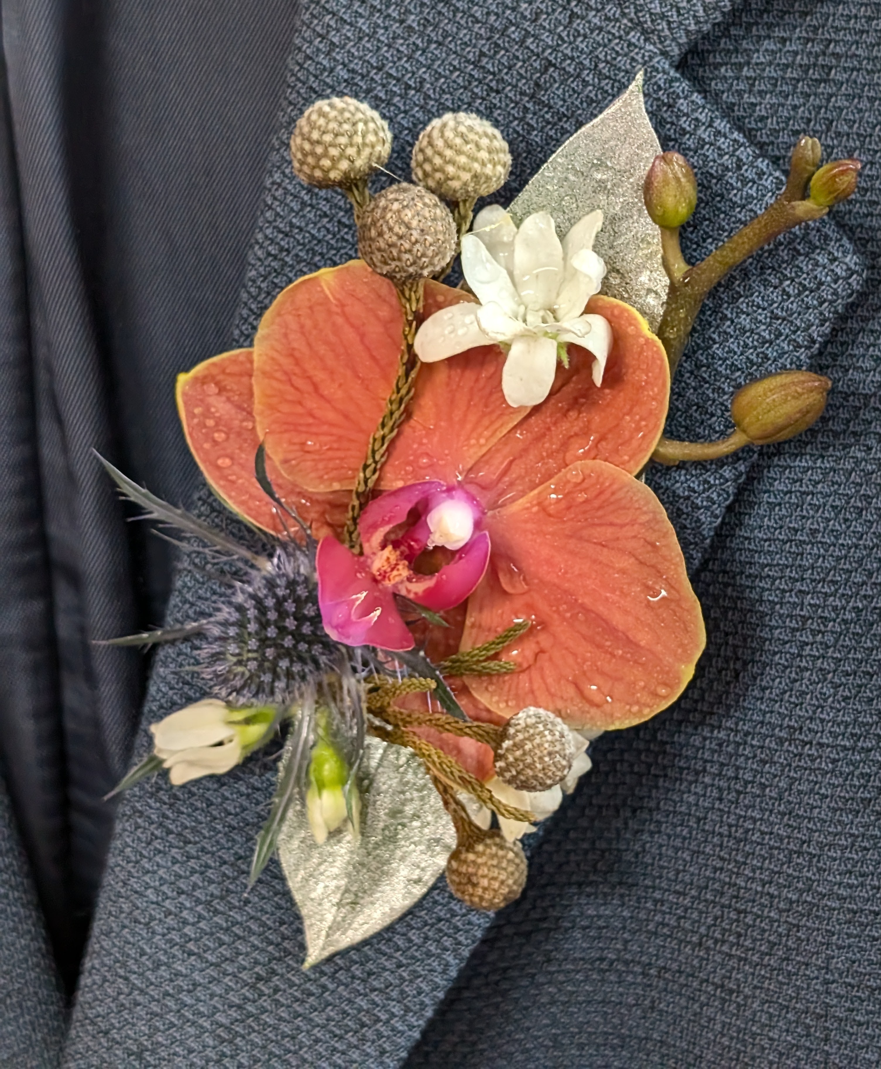 Orchid & Eryngium Boutonniere